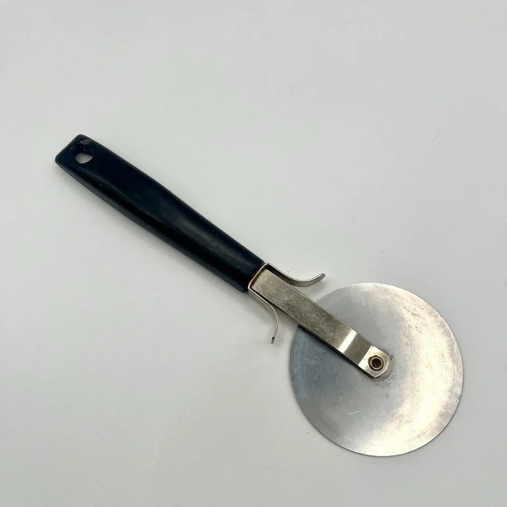 Vintage EKCO USA Pizza Cutter Stainless Steel Wheel Pastry Dough Slicer 8”
